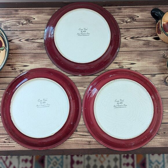 Vintage Casa Varo Country Apple Hand Painted Plates - Picture 5 of 5